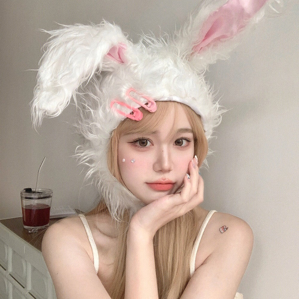 Plush bunny headgear hat HA1456
