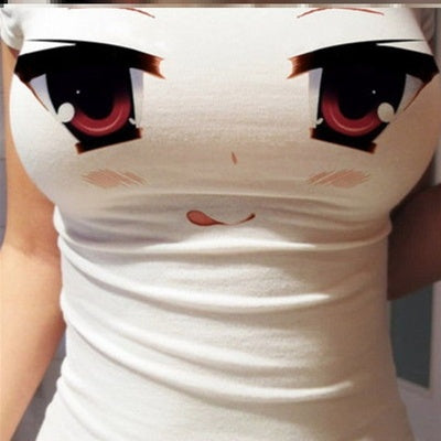 Big eyes t-shirt 3d tight top    HA0529