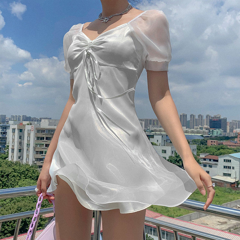 Super fairy temperament pure mesh dress   HA0838