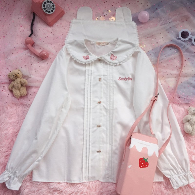 Cute Lace Doll Collar Long Sleeve Shirt HA1273