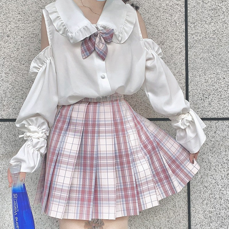 White shirt with lace inside HA1257