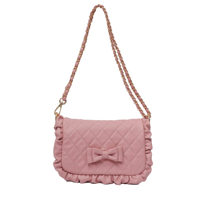 Rhombus Solid Color Chain Shoulder Bag HA1659
