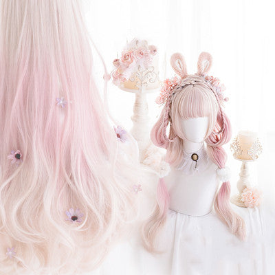 Pink gradient long curly hair HA0512