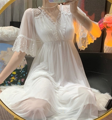 Cute heart-shaped mesh nightdress HA1615