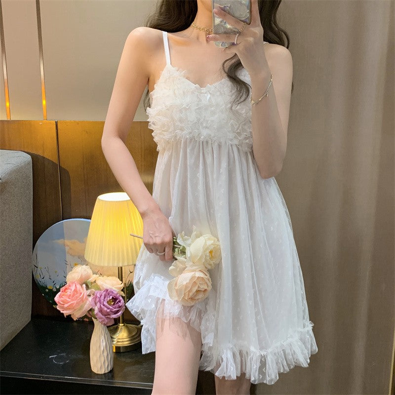 Cute heart-shaped mesh nightdress HA1615