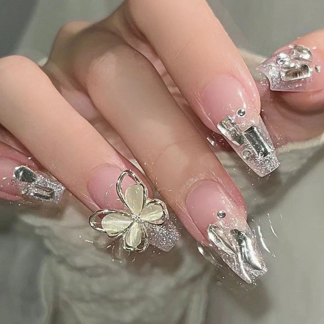 Flash Diamond Butterfly Nail Art   HA1196