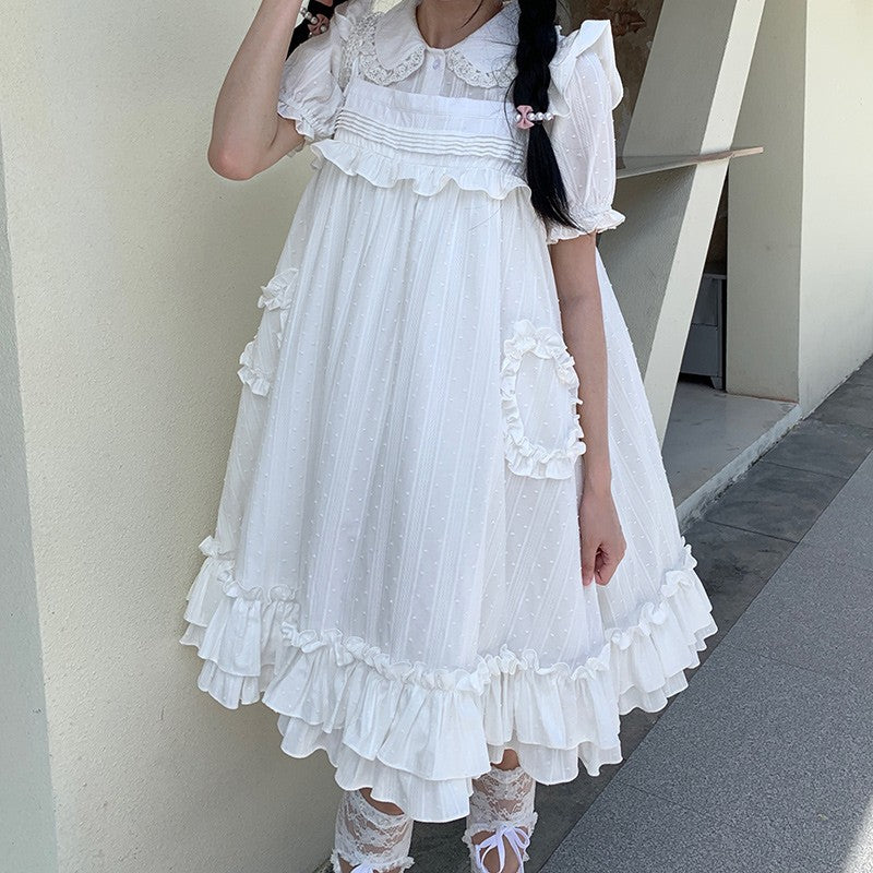 Accordion pleat dress with wood ears HA1301