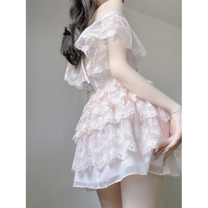 Pink Ruffle Puff Dress  HA0892