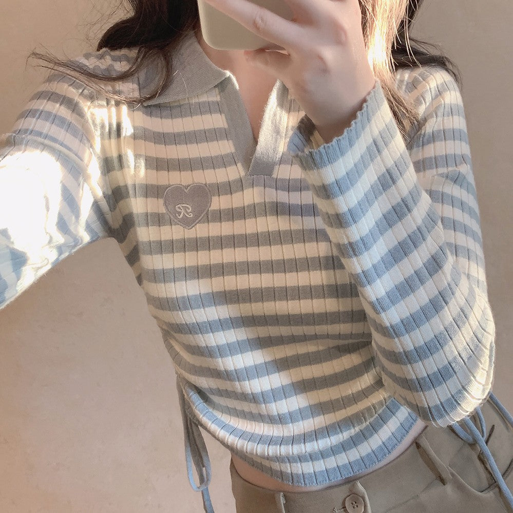 Embroidered hearts sweater