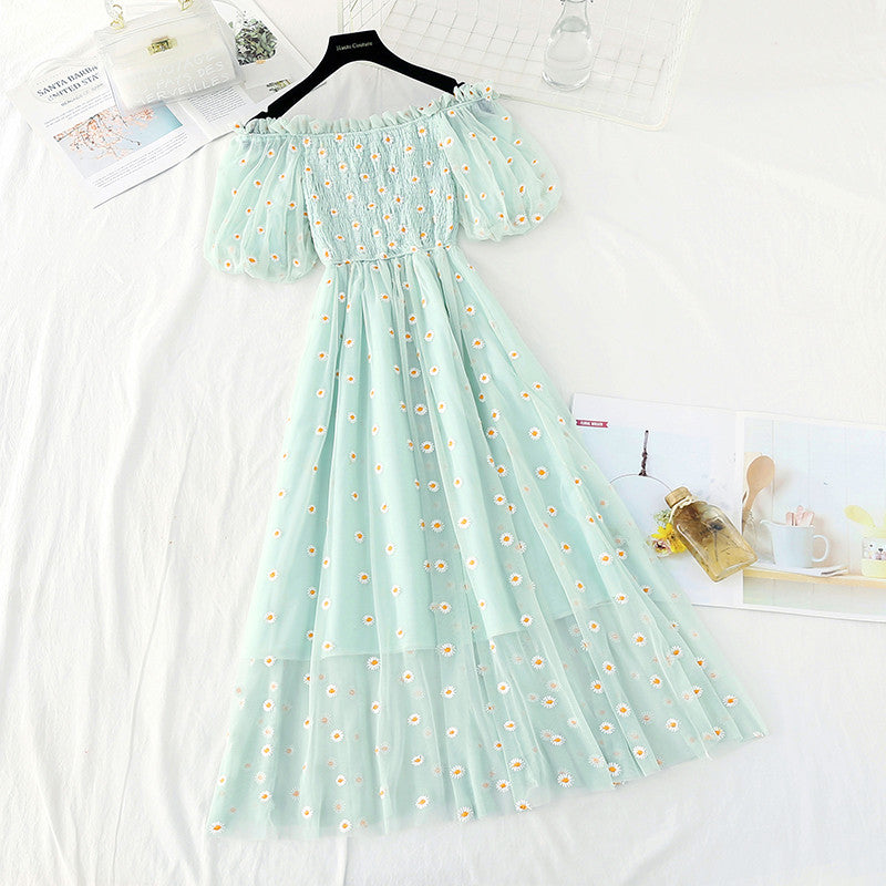 Daisy Embroidered Mesh Dress HA0791