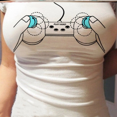 Big eyes t-shirt 3d tight top    HA0529