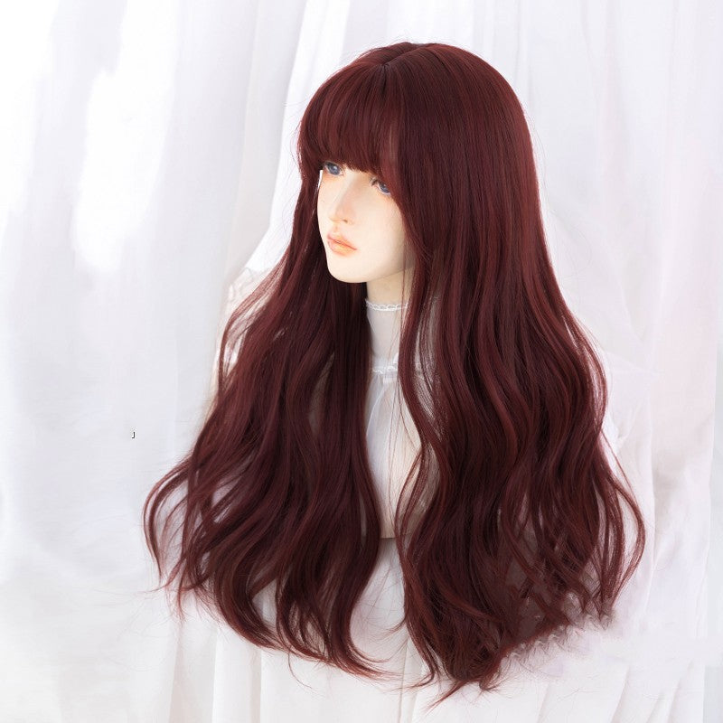 Red Big Wave Long Curly Wig   HA1241