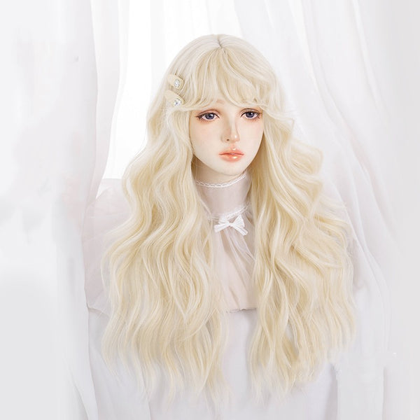 Lolita honey golden long curly wig YV43505