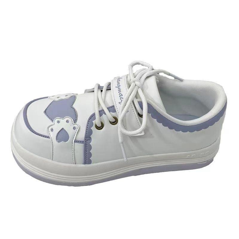 Cream platform white shoes HA0566