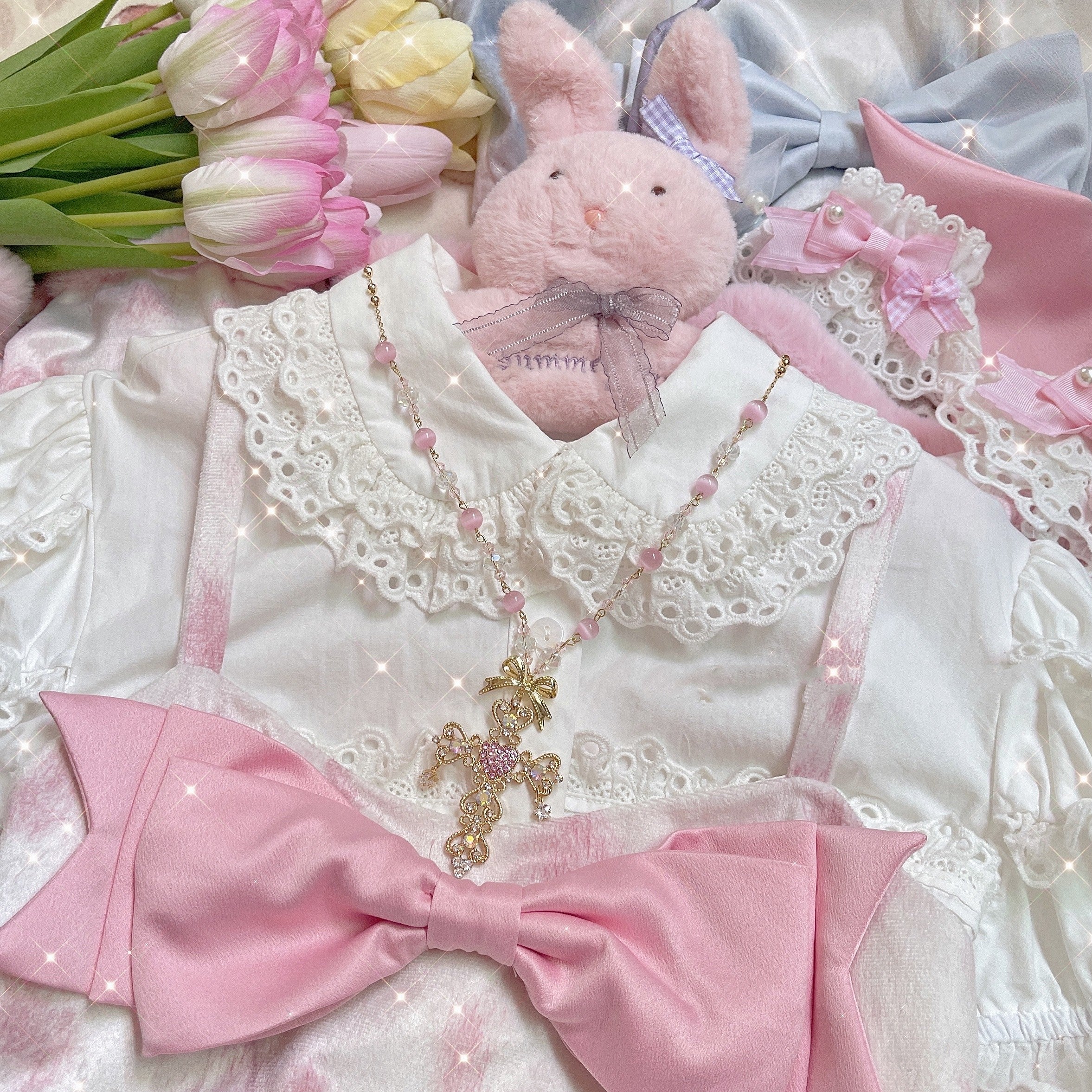 Crystal cross necklace  HA1589