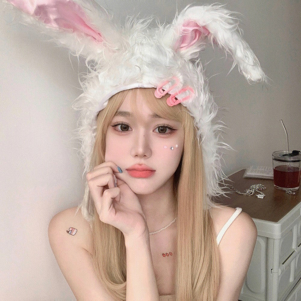 Plush bunny headgear hat HA1456