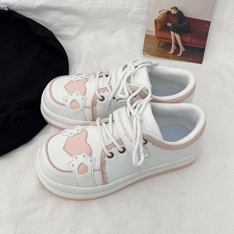 Cream platform white shoes HA0566
