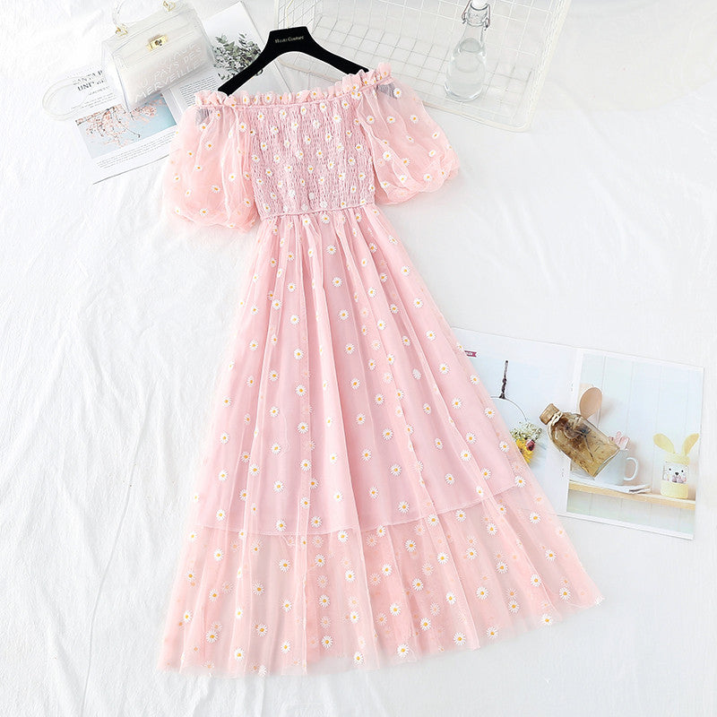 Daisy Embroidered Mesh Dress HA0791