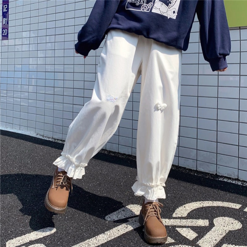 Cute soft sister pants flower bud pants   HA0567