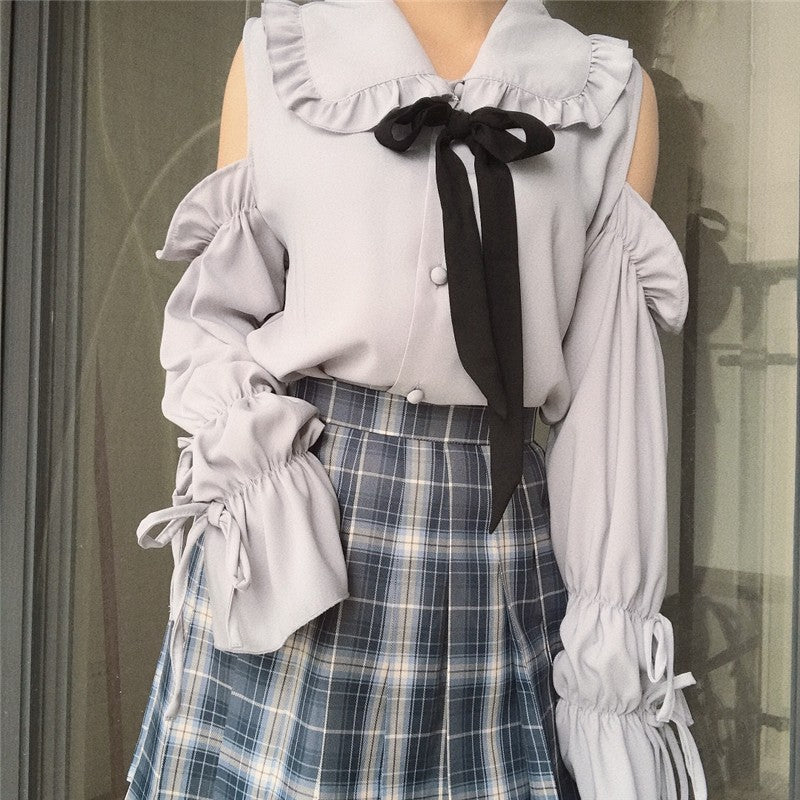 White shirt with lace inside HA1257