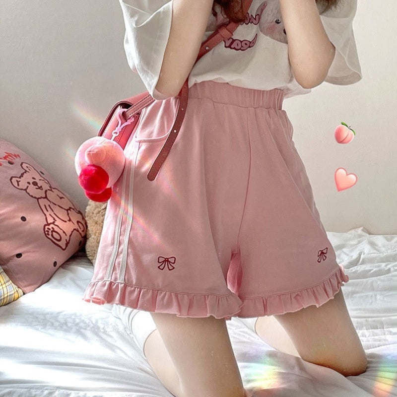 Cute embroidered slim shorts HA0572