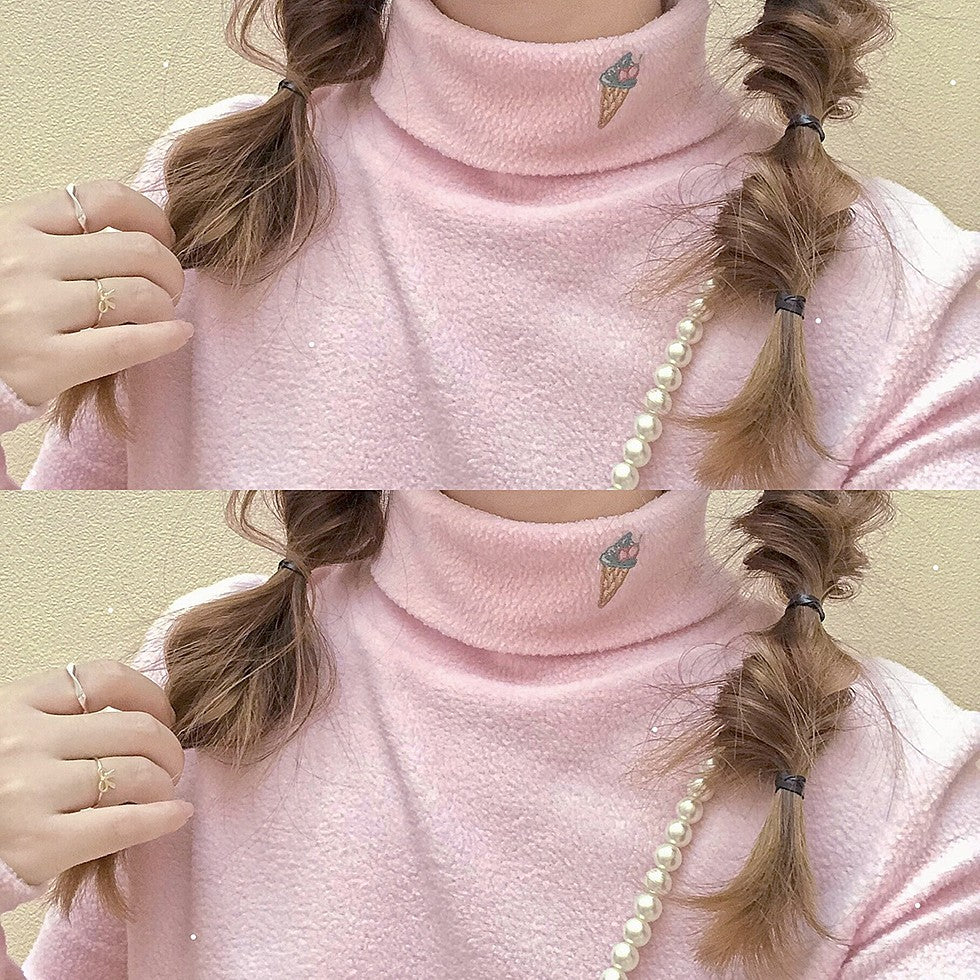 Warm pink and blue color autumn and winter long sleeves HA1397