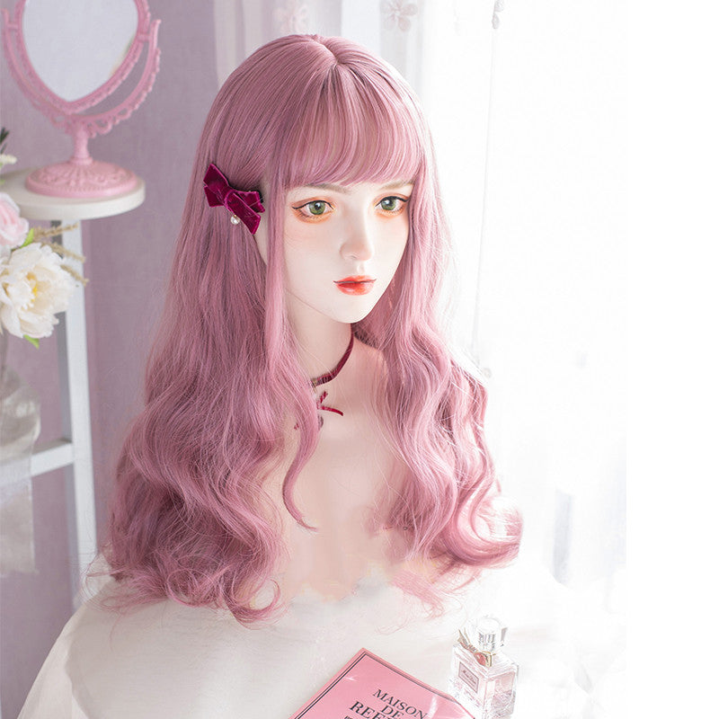Coral peach pink purple wig  HA0064