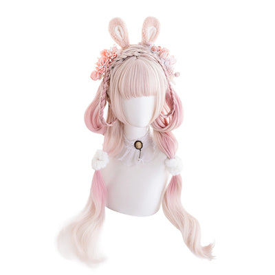 Pink gradient long curly hair HA0512