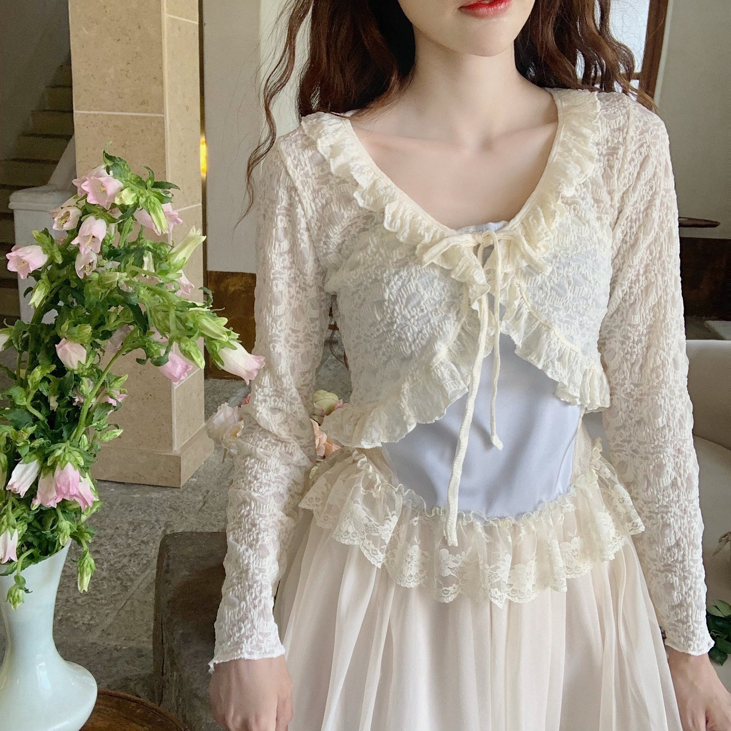 Gentle Lace Panel Camisole HA1081