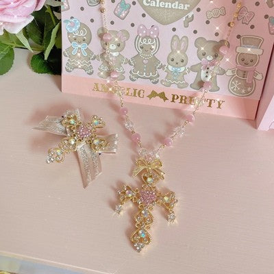 Crystal cross necklace  HA1589