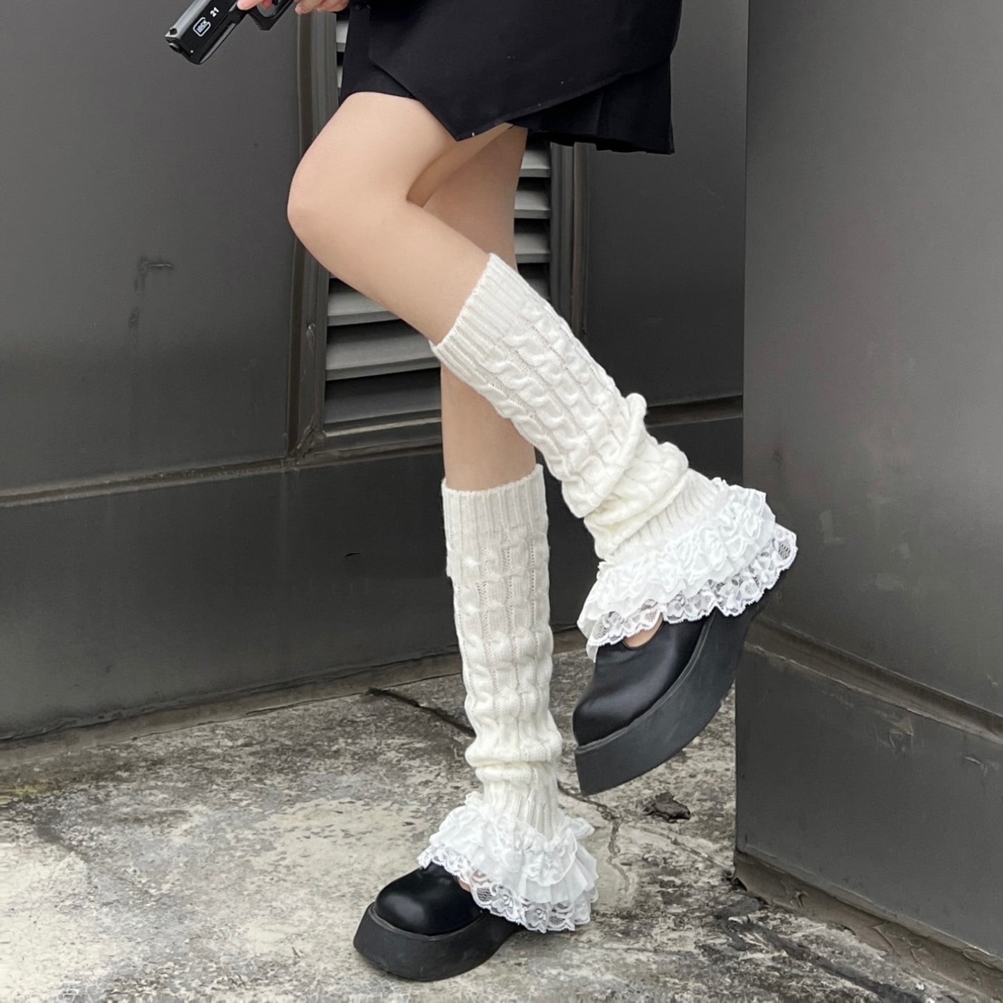 Layered lace socks HA1415