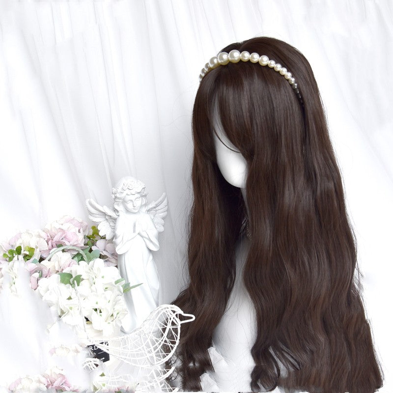 Cool black brown water ripple wig  HA1285