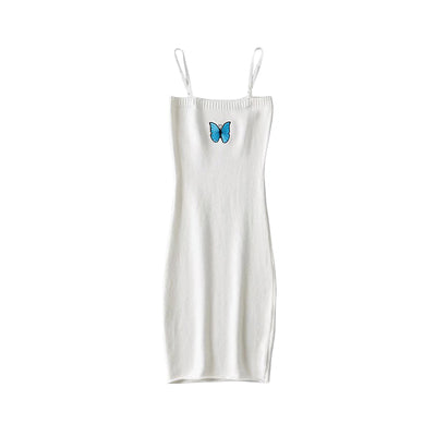 Butterfly Embroidered Cardigan Bag Dress Two-Piece Set    HA1401