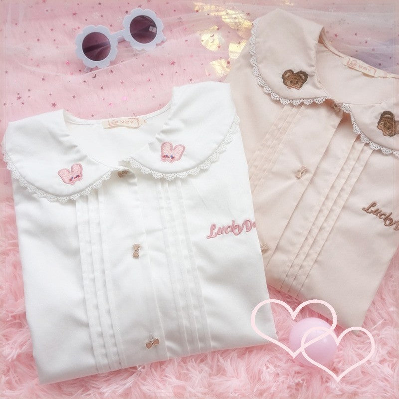 Cute Lace Doll Collar Long Sleeve Shirt HA1273