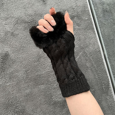 Cute Fingerless Knit Gloves HA1433