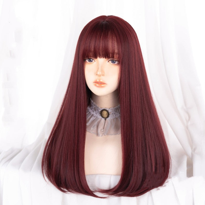 Sweet Red Long Straight Wig   HA1239