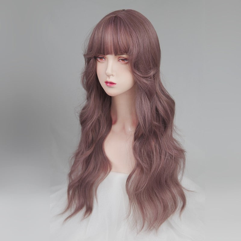 Big Wave Gray Purple Thin Rattan Wig   HA1252
