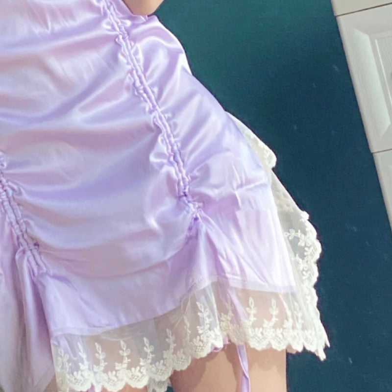 French satin lace nightdress HA1581