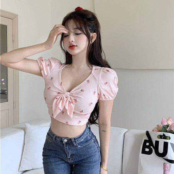 Sweet Spice Bow Short Sleeve T-Shirt HA0840