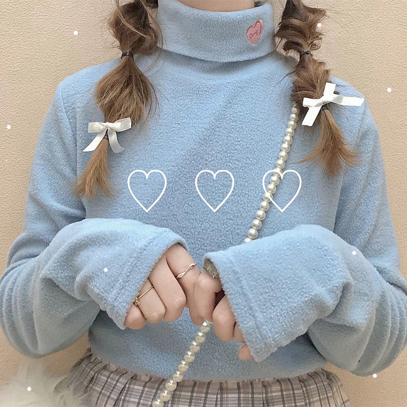 Warm pink and blue color autumn and winter long sleeves HA1397