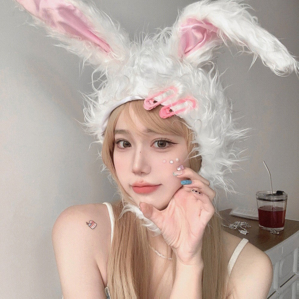 Plush bunny headgear hat HA1456