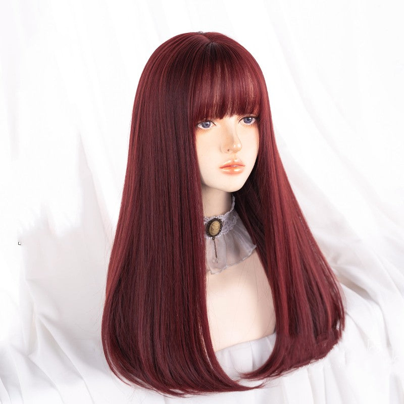 Sweet Red Long Straight Wig   HA1239