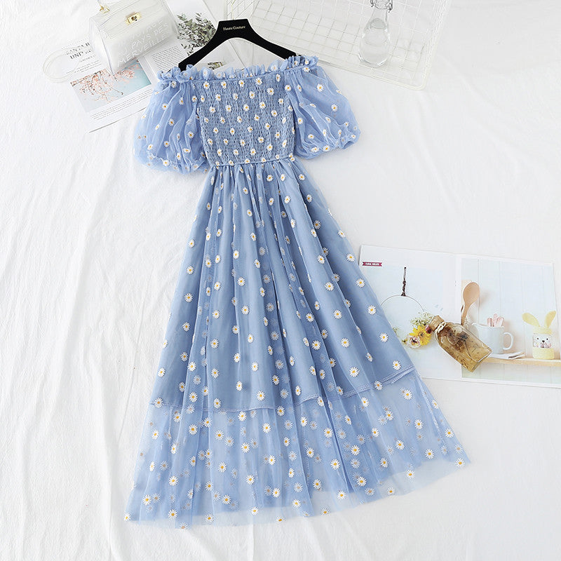 Daisy Embroidered Mesh Dress HA0791