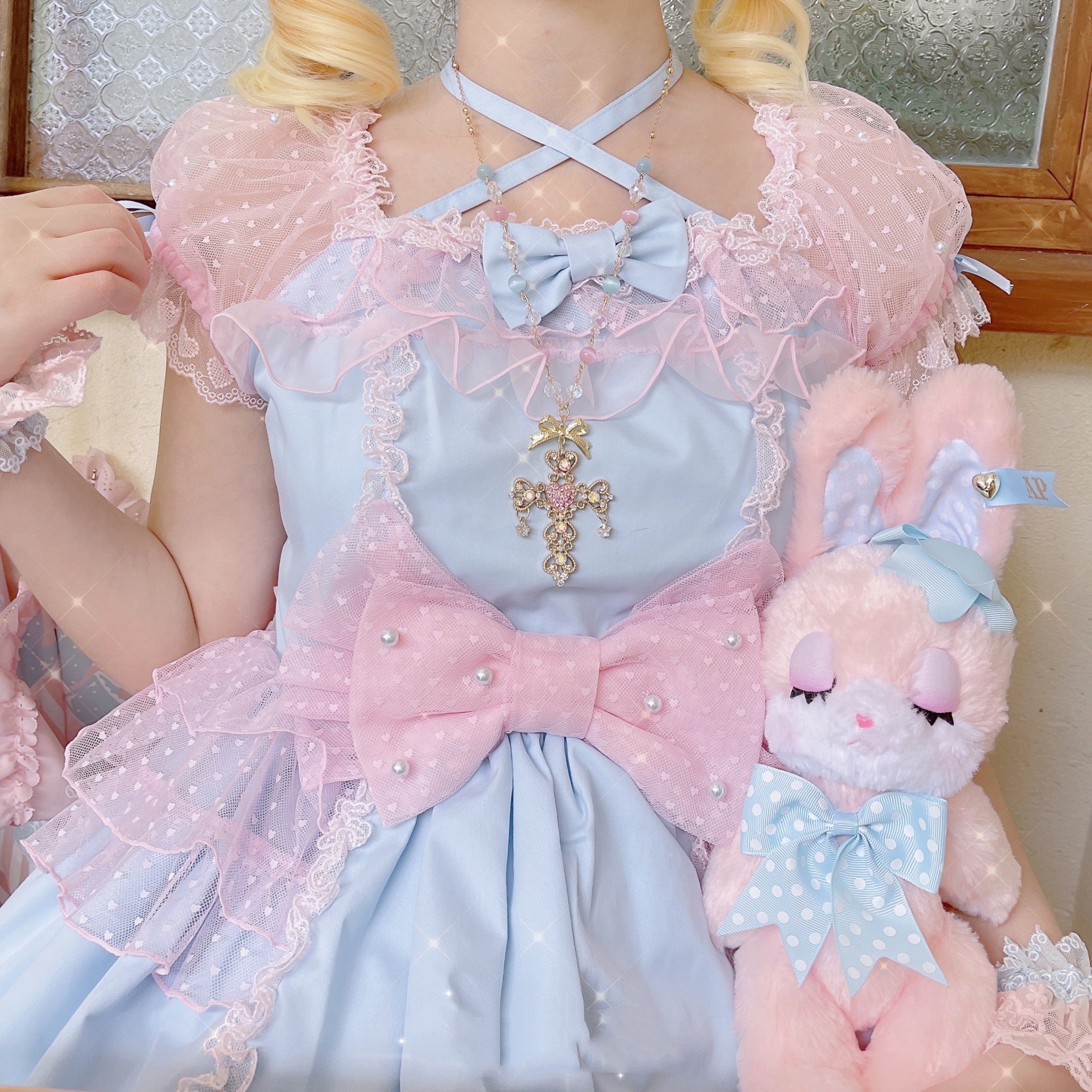 Crystal cross necklace  HA1589