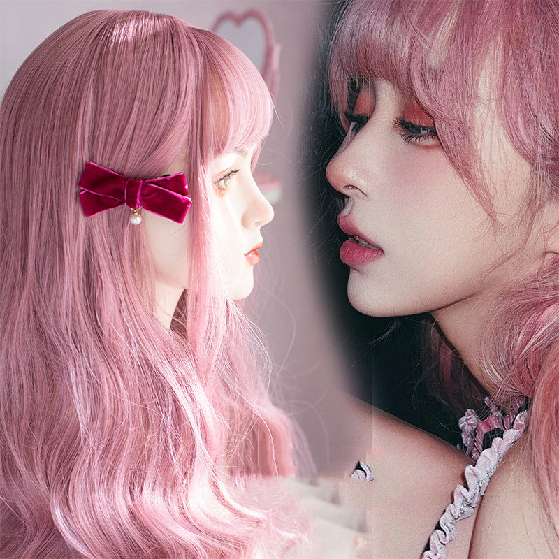 Coral peach pink purple wig  HA0064