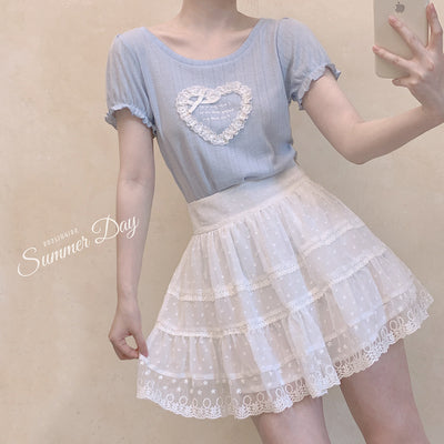 Bow cutout T-shirt  HA0509