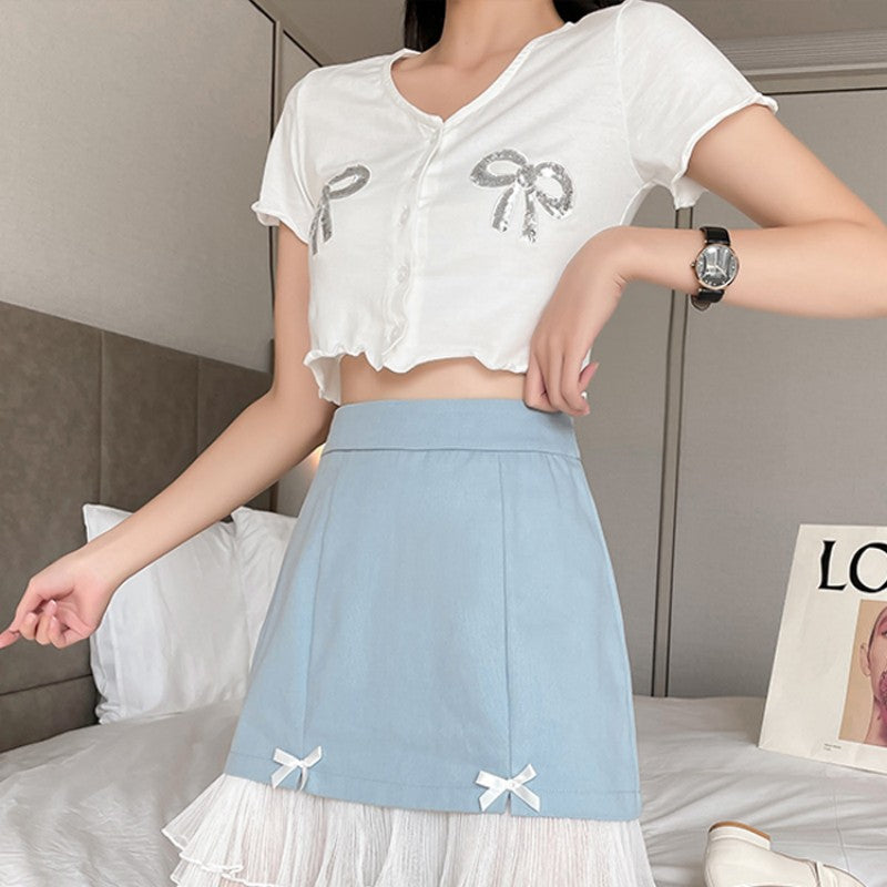 High waist denim skirt HA1510