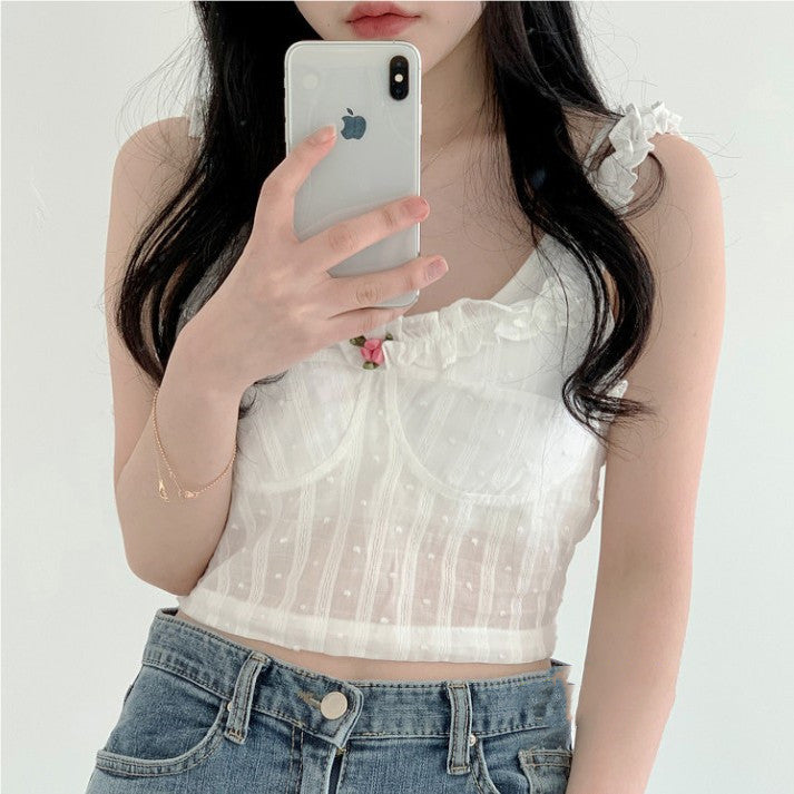 Slim flower vest HA0563