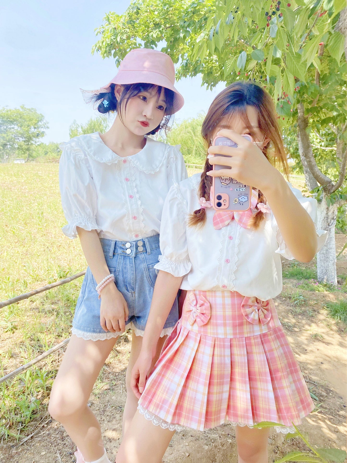 Sweet Short Sleeve White Shirt HA0855