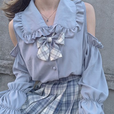 White shirt with lace inside HA1257